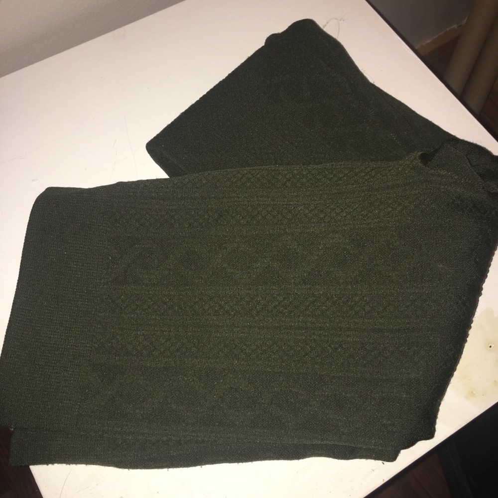 Olive knit leggings